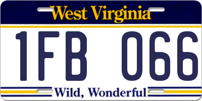 WV license plate 1FB066