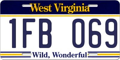 WV license plate 1FB069