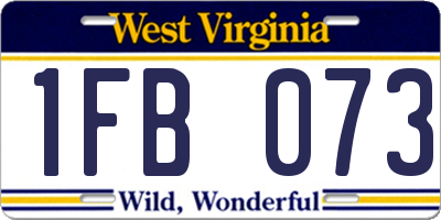 WV license plate 1FB073