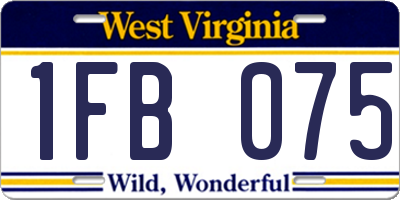 WV license plate 1FB075
