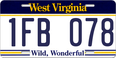 WV license plate 1FB078