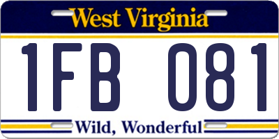 WV license plate 1FB081