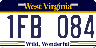 WV license plate 1FB084