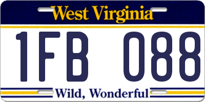 WV license plate 1FB088