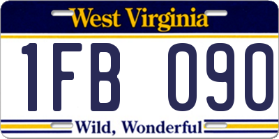 WV license plate 1FB090