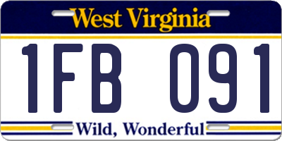 WV license plate 1FB091