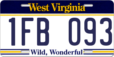 WV license plate 1FB093