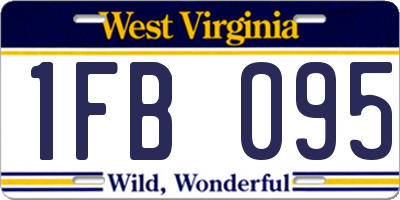 WV license plate 1FB095