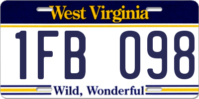 WV license plate 1FB098