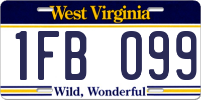 WV license plate 1FB099