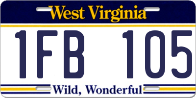 WV license plate 1FB105