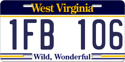 WV license plate 1FB106