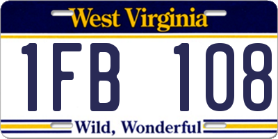 WV license plate 1FB108