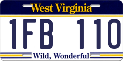 WV license plate 1FB110