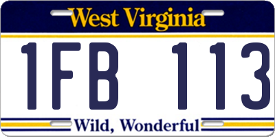 WV license plate 1FB113