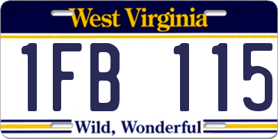 WV license plate 1FB115