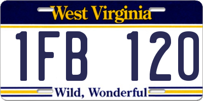 WV license plate 1FB120