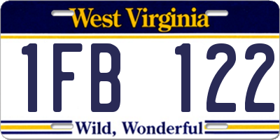 WV license plate 1FB122