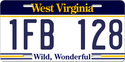 WV license plate 1FB128