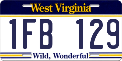 WV license plate 1FB129