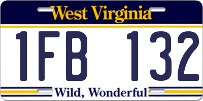 WV license plate 1FB132