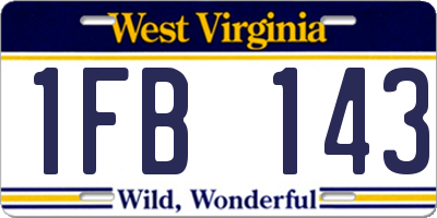 WV license plate 1FB143
