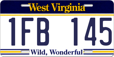 WV license plate 1FB145