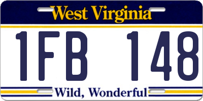 WV license plate 1FB148