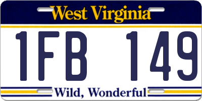 WV license plate 1FB149