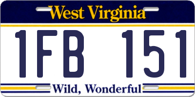 WV license plate 1FB151