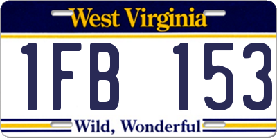 WV license plate 1FB153