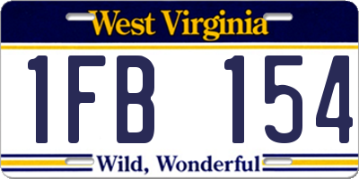 WV license plate 1FB154