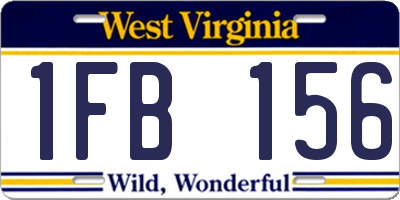 WV license plate 1FB156