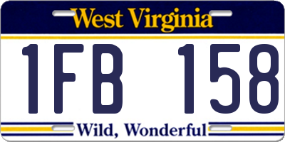 WV license plate 1FB158