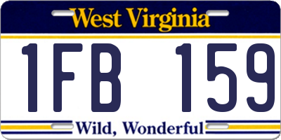 WV license plate 1FB159