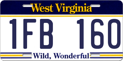 WV license plate 1FB160