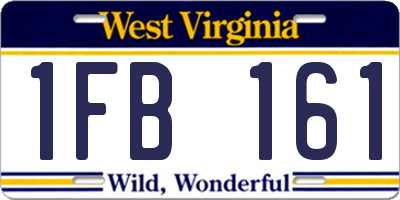 WV license plate 1FB161