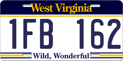 WV license plate 1FB162