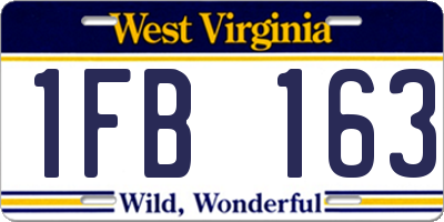 WV license plate 1FB163