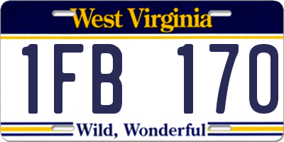 WV license plate 1FB170