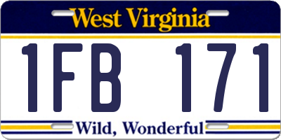WV license plate 1FB171
