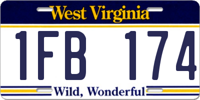 WV license plate 1FB174