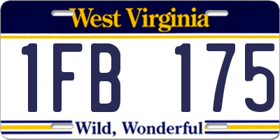 WV license plate 1FB175
