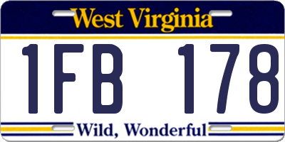 WV license plate 1FB178