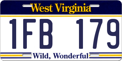 WV license plate 1FB179