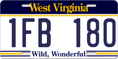 WV license plate 1FB180
