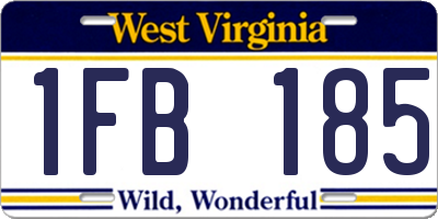 WV license plate 1FB185