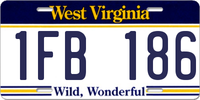 WV license plate 1FB186