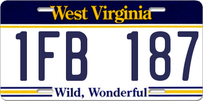 WV license plate 1FB187