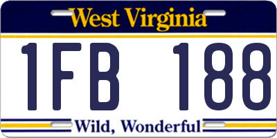 WV license plate 1FB188